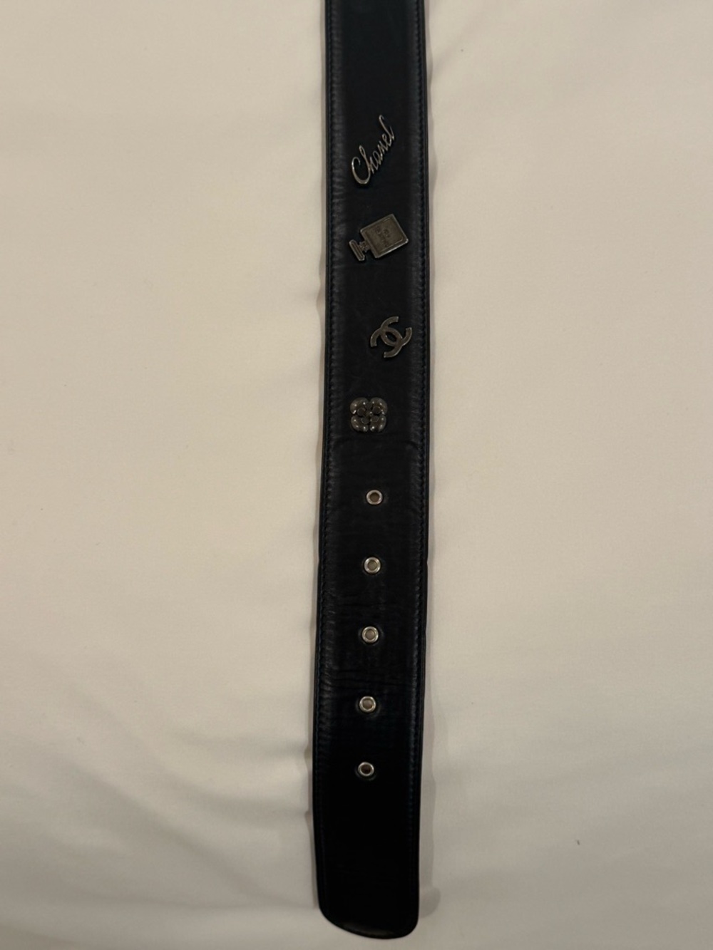 CHANEL Tan Leather Waist Belt with Embossed Logo - Picture 6 of 6